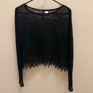 Sheer Black Long-Sleeve